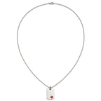 Chisel Stainless Steel Polished with Red Enamel Medical ID Dog Tag on a 24 inch Ball Chain Necklace