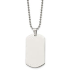 Chisel Stainless Steel Polished Dog Tag on a 24 inch Ball Chain Necklace