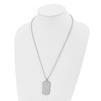 Chisel Stainless Steel Polished Dog Tag on a 24 inch Ball Chain Necklace