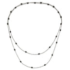 Stainless Steel IP Black-plated Beads Station Necklace