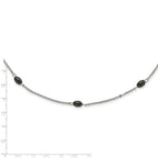 Stainless Steel IP Black-plated Beads Station Necklace