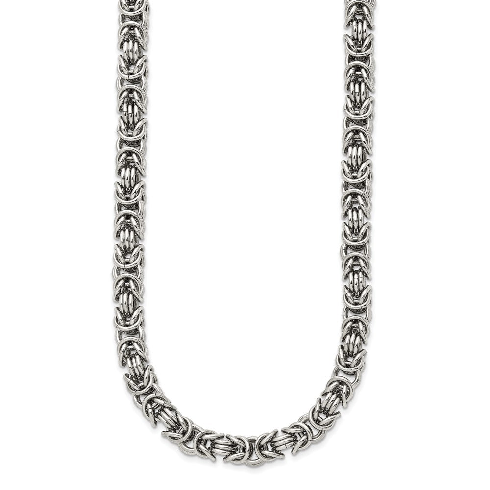 Chisel Stainless Steel Polished Byzantine Link Necklace