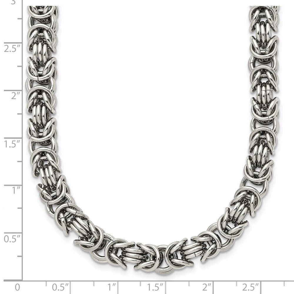 Chisel Stainless Steel Polished Byzantine Link Necklace