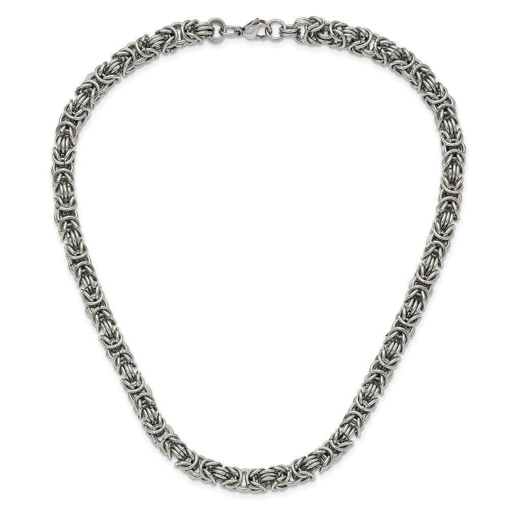 Chisel Stainless Steel Polished Byzantine Link Necklace