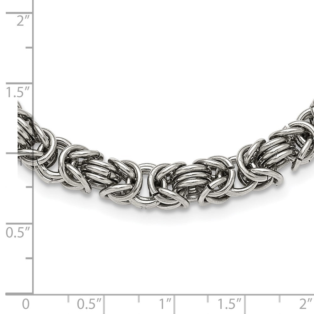 Chisel Stainless Steel Polished Byzantine Link Necklace