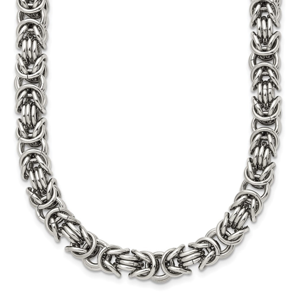 Chisel Stainless Steel Polished Byzantine Link Necklace