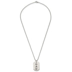 Chisel Stainless Steel Polished and Lasered DAD Dog Tag on a 24 inch Ball Chain Necklace