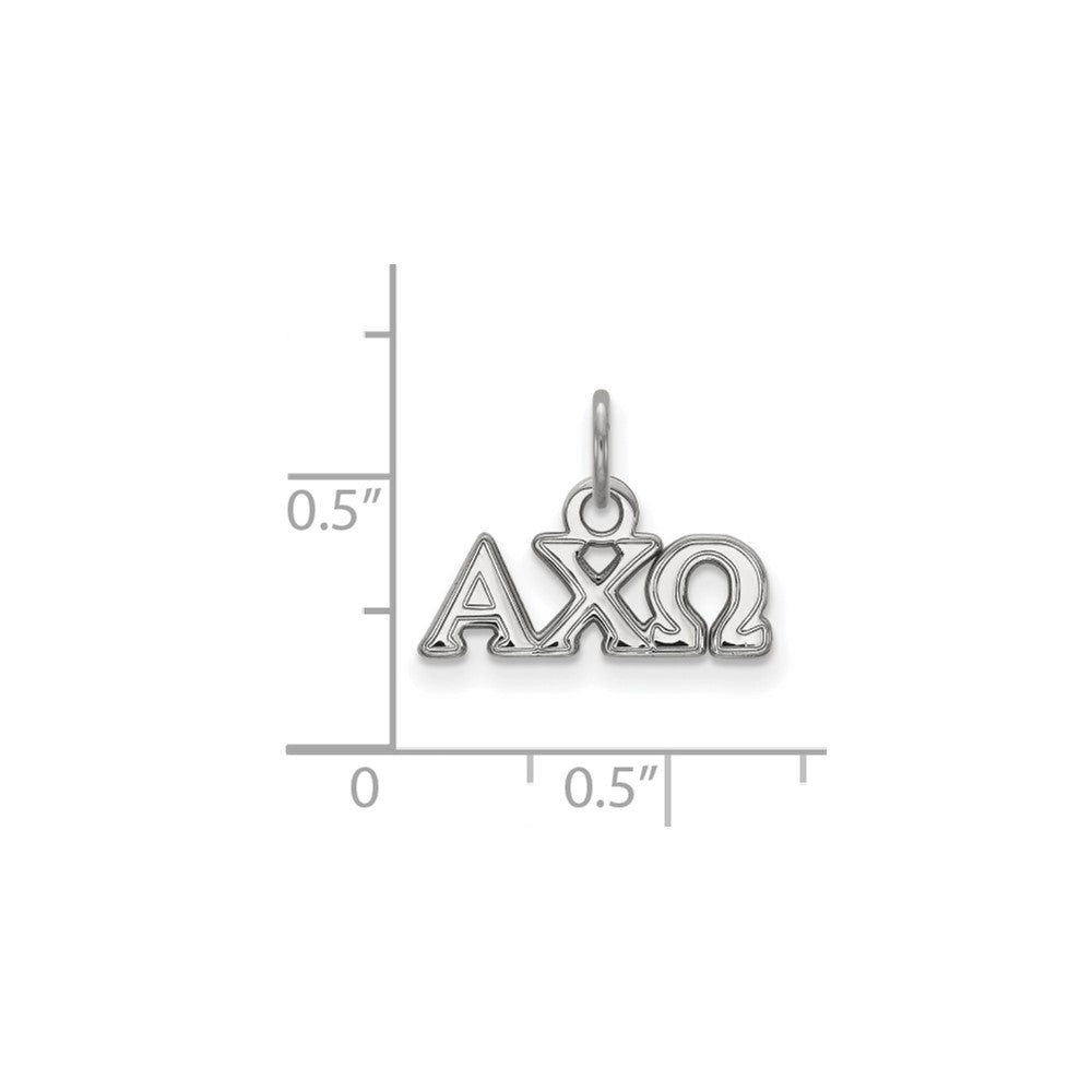 Sterling Silver Rhodium-plated LogoArt Alpha Chi Omega Sorority Greek Letters Extra Small Pendant