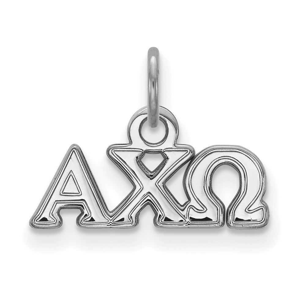 Sterling Silver Rhodium-plated LogoArt Alpha Chi Omega Sorority Greek Letters Extra Small Pendant