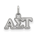 Sterling Silver Rhodium-plated LogoArt Alpha Sigma Tau Sorority Greek Letters Extra Small Pendant
