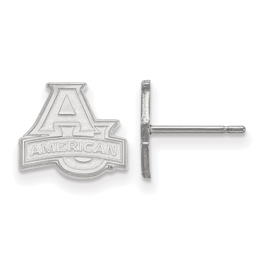 Sterling Silver Rhodium-plated LogoArt American University Extra Small Post Earrings