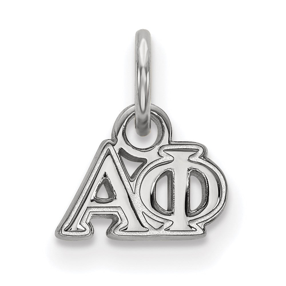 Sterling Silver Rhodium-plated LogoArt Alpha Phi Sorority Greek Letters Extra Small Pendant