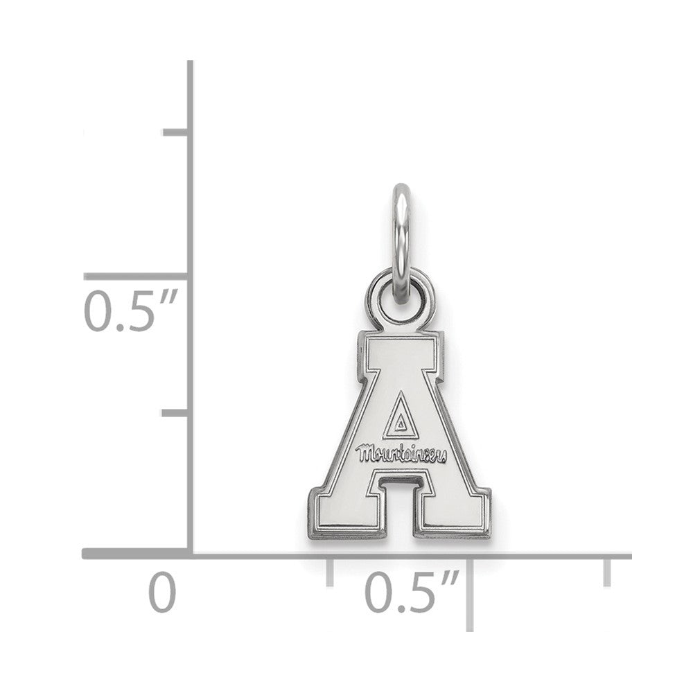 Sterling Silver Rhodium-plated LogoArt Appalachian State University Extra Small Pendant