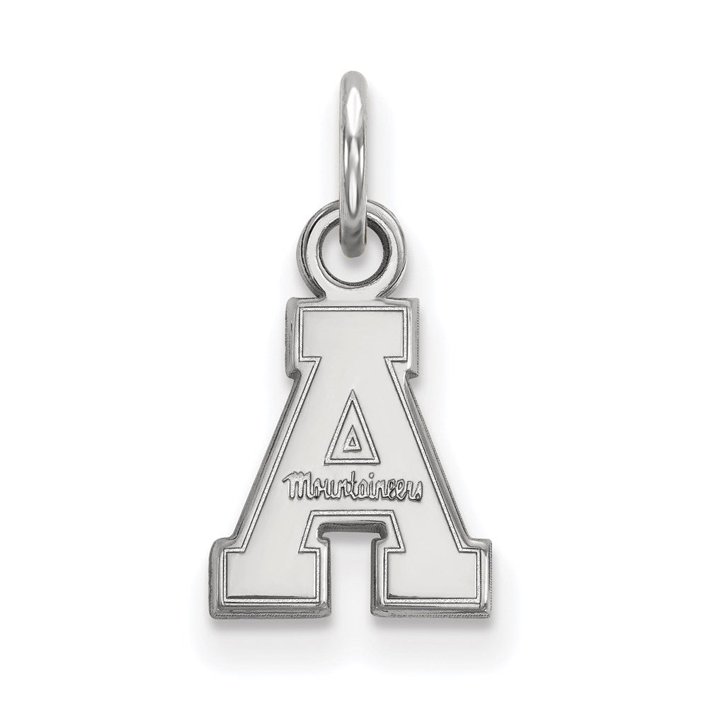 Sterling Silver Rhodium-plated LogoArt Appalachian State University Extra Small Pendant
