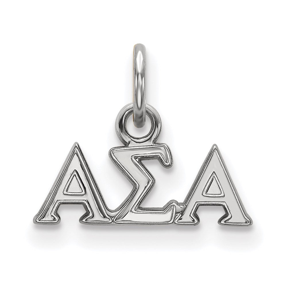Sterling Silver Rhodium-plated LogoArt Alpha Sigma Alpha Sorority Greek Letters Extra Small Pendant