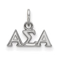 Sterling Silver Rhodium-plated LogoArt Alpha Sigma Alpha Sorority Greek Letters Extra Small Pendant