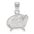 14k White Gold NHL LogoArt Columbus Blue Jackets Small Pendant