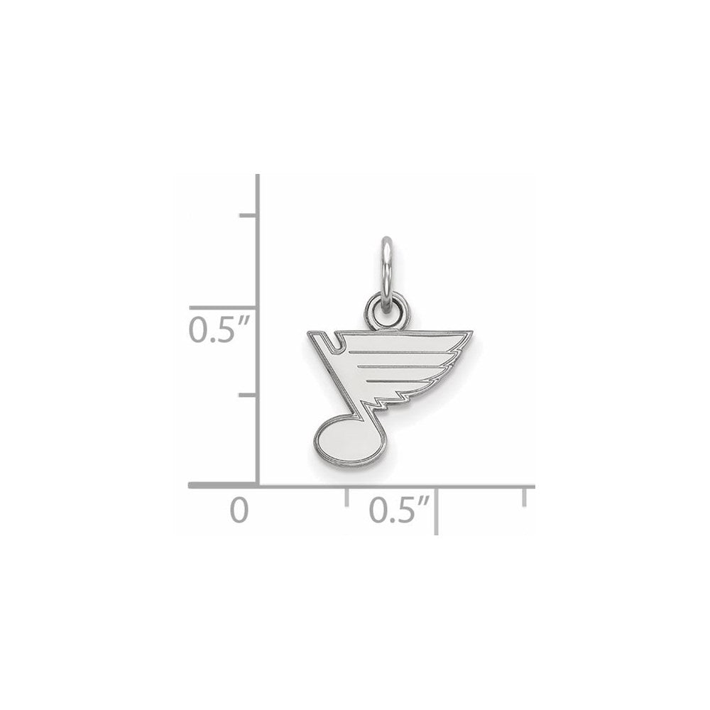 10k White Gold NHL LogoArt St. Louis Blues Extra Small Pendant