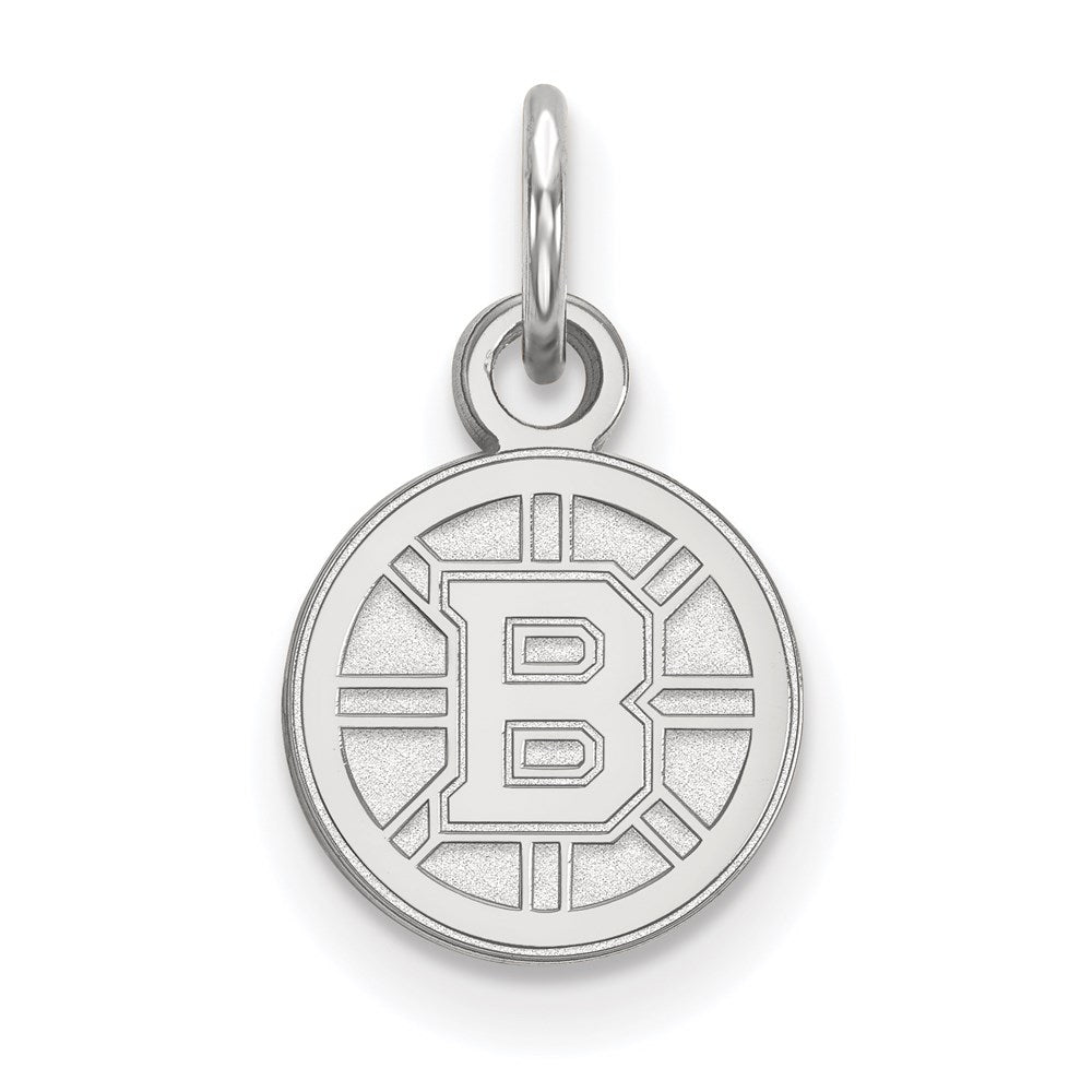 14k White Gold NHL LogoArt Boston Bruins Extra Small Pendant