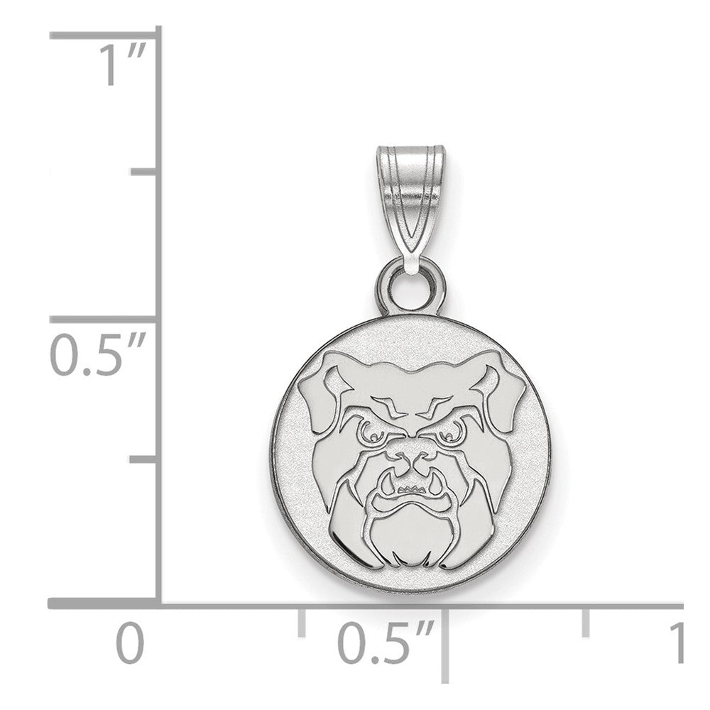 Sterling Silver Rhodium-plated LogoArt Butler University Bulldog Small Pendant