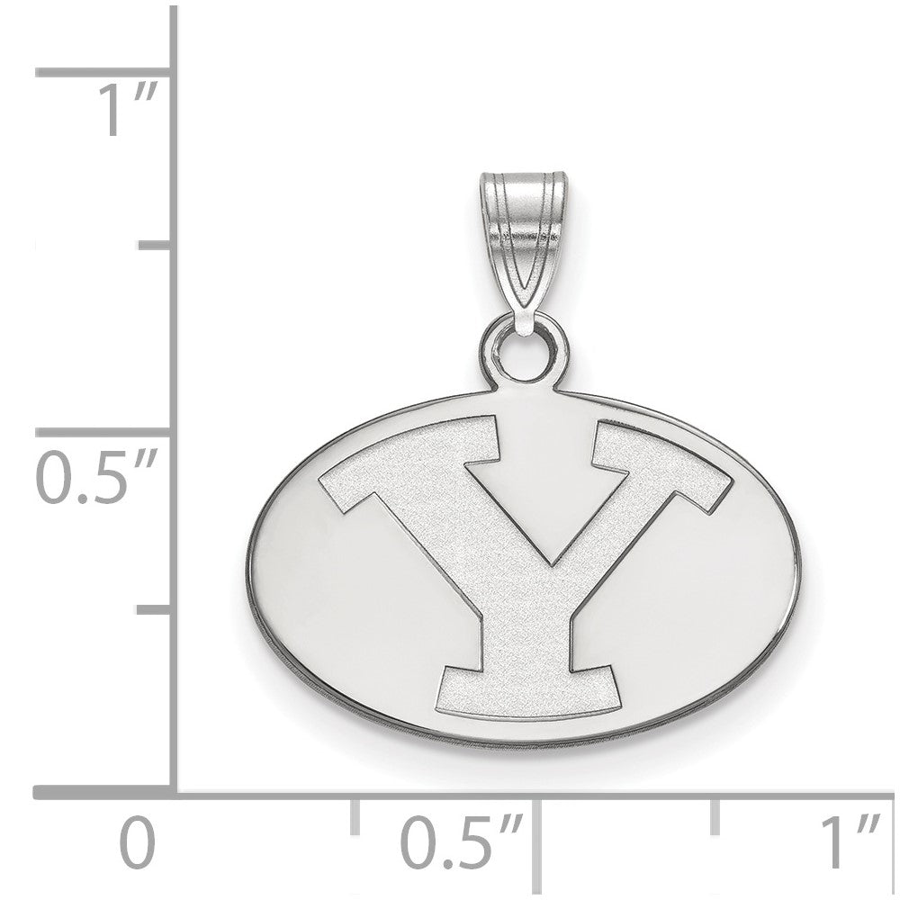 10k White Gold LogoArt Brigham Young University Letter Y Small Pendant