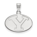 Sterling Silver Rhodium-plated LogoArt Brigham Young University Letter Y Small Pendant