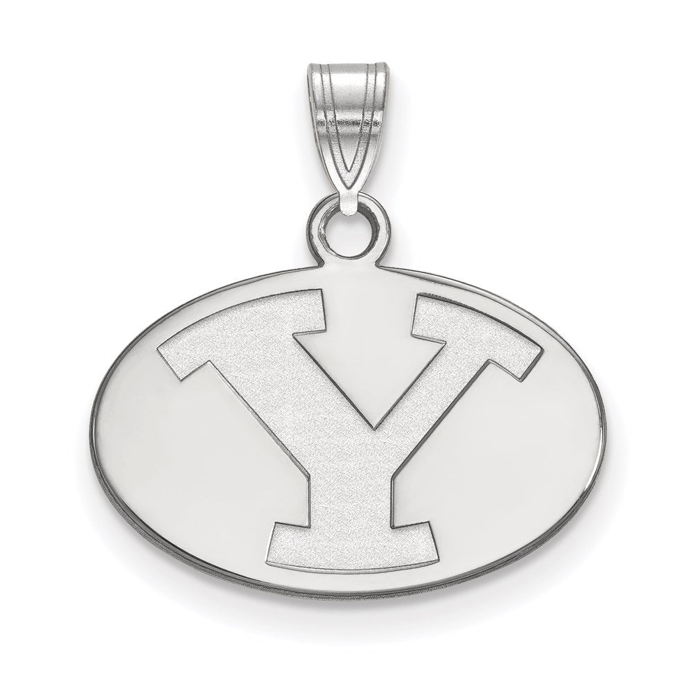 14k White Gold LogoArt Brigham Young University Letter Y Small Pendant