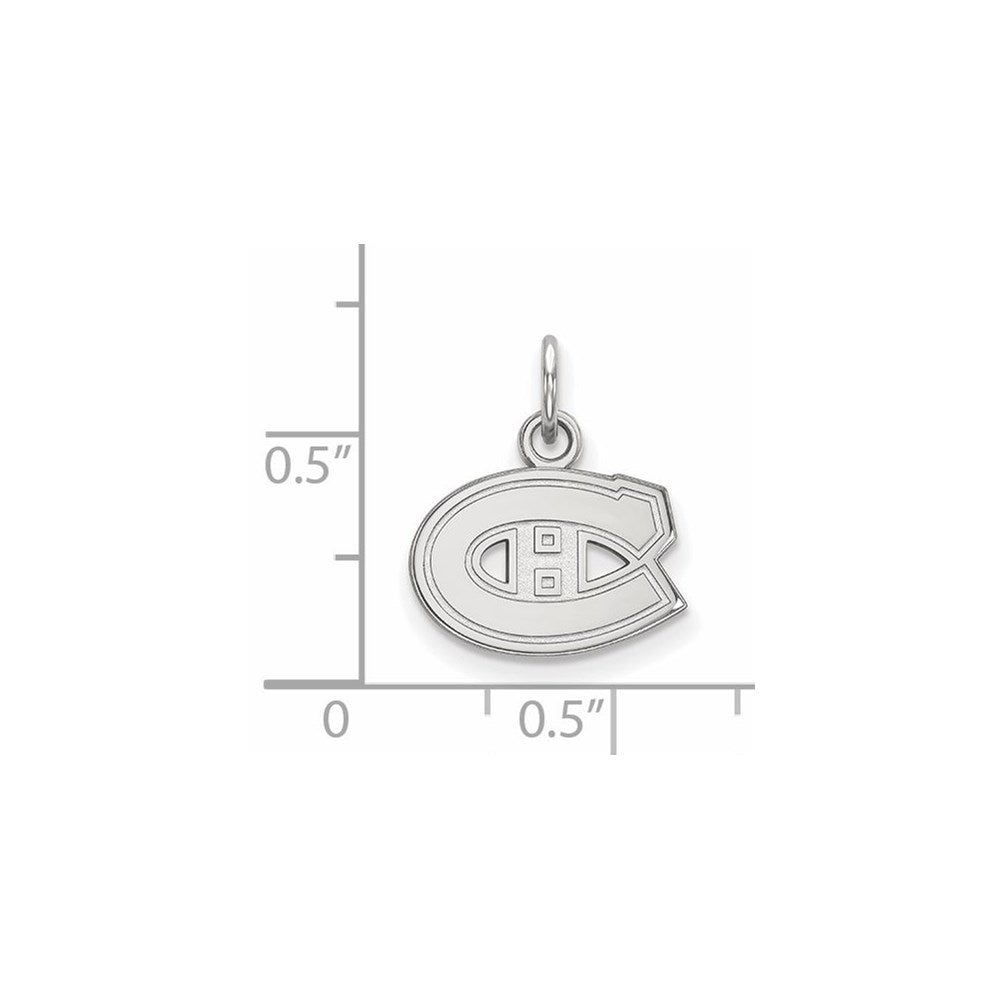 Sterling Silver Rhodium-plated NHL LogoArt Montreal Canadiens Extra Small Pendant