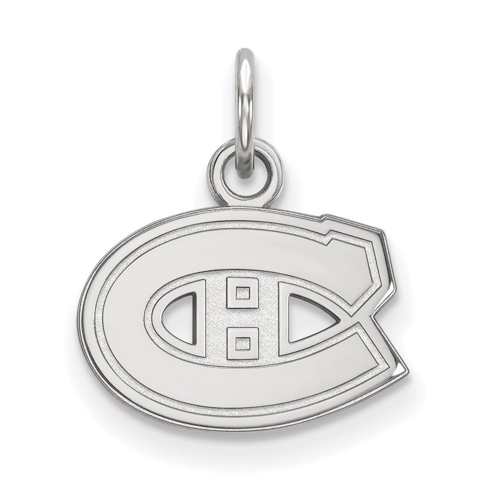 Sterling Silver Rhodium-plated NHL LogoArt Montreal Canadiens Extra Small Pendant