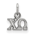 Sterling Silver Rhodium-plated LogoArt Chi Omega Sorority Greek Letters Extra Small Pendant