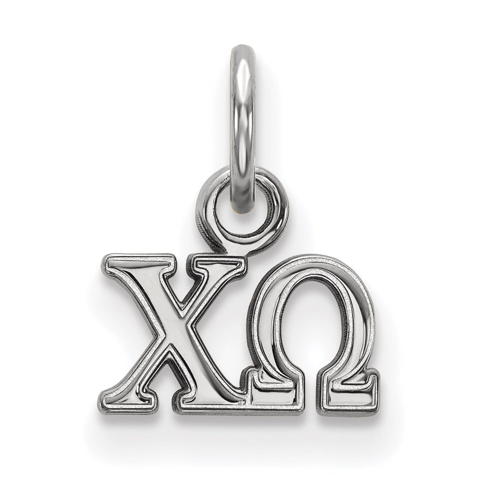 Sterling Silver Rhodium-plated LogoArt Chi Omega Sorority Greek Letters Extra Small Pendant