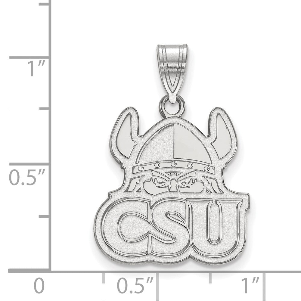 10k White Gold LogoArt Cleveland State University Large Pendant