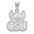 Sterling Silver Rhodium-plated LogoArt Cleveland State University Large Pendant