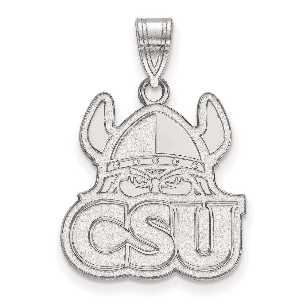 Sterling Silver Rhodium-plated LogoArt Cleveland State University Large Pendant