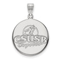 10k White Gold LogoArt California State University San Bernardino Coyotes Large Disc Pendant