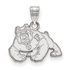 10k White Gold LogoArt California State University Fresno Bulldog Small Pendant