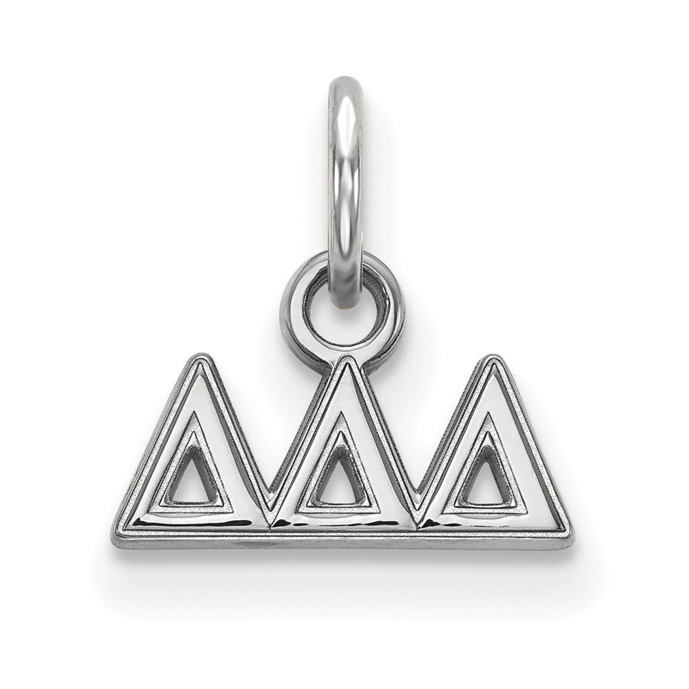 Sterling Silver Rhodium-plated LogoArt Delta Delta Delta Sorority Greek Letters Extra Small Pendant