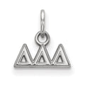 Sterling Silver Rhodium-plated LogoArt Delta Delta Delta Sorority Greek Letters Extra Small Pendant