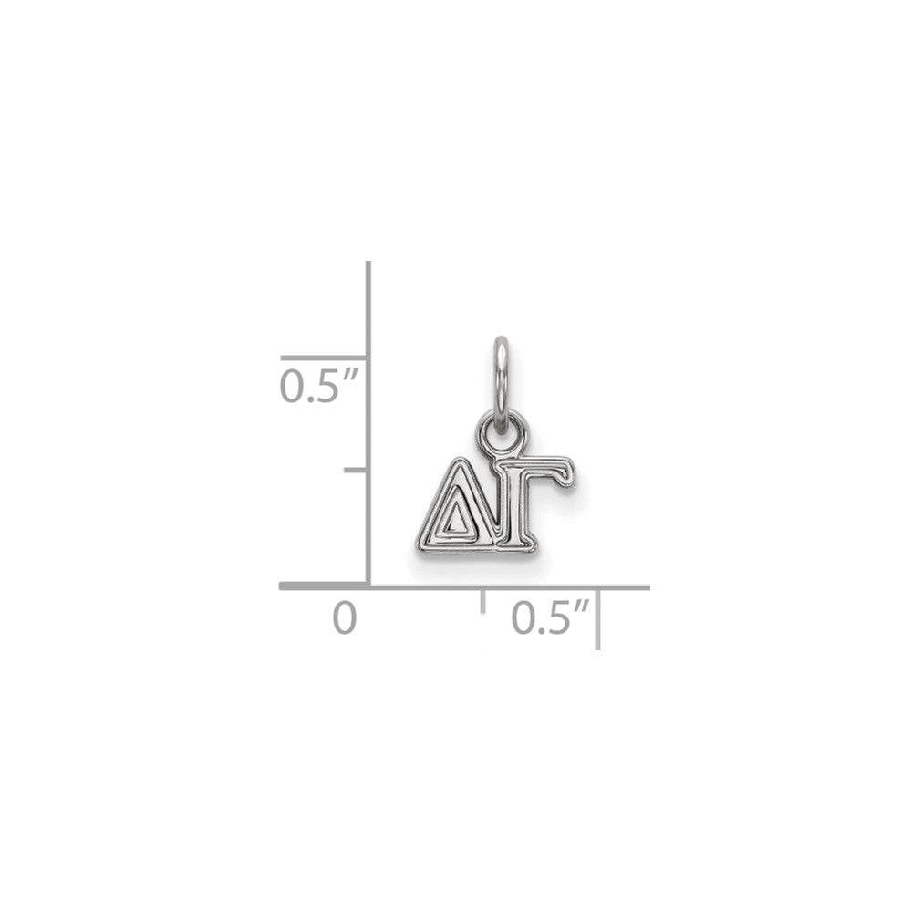 Sterling Silver Rhodium-plated LogoArt Delta Gamma Sorority Greek Letters Extra Small Pendant