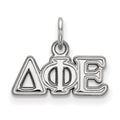 Sterling Silver Rhodium-plated LogoArt Delta Phi Epsilon Sorority Greek Letters Extra Small Pendant