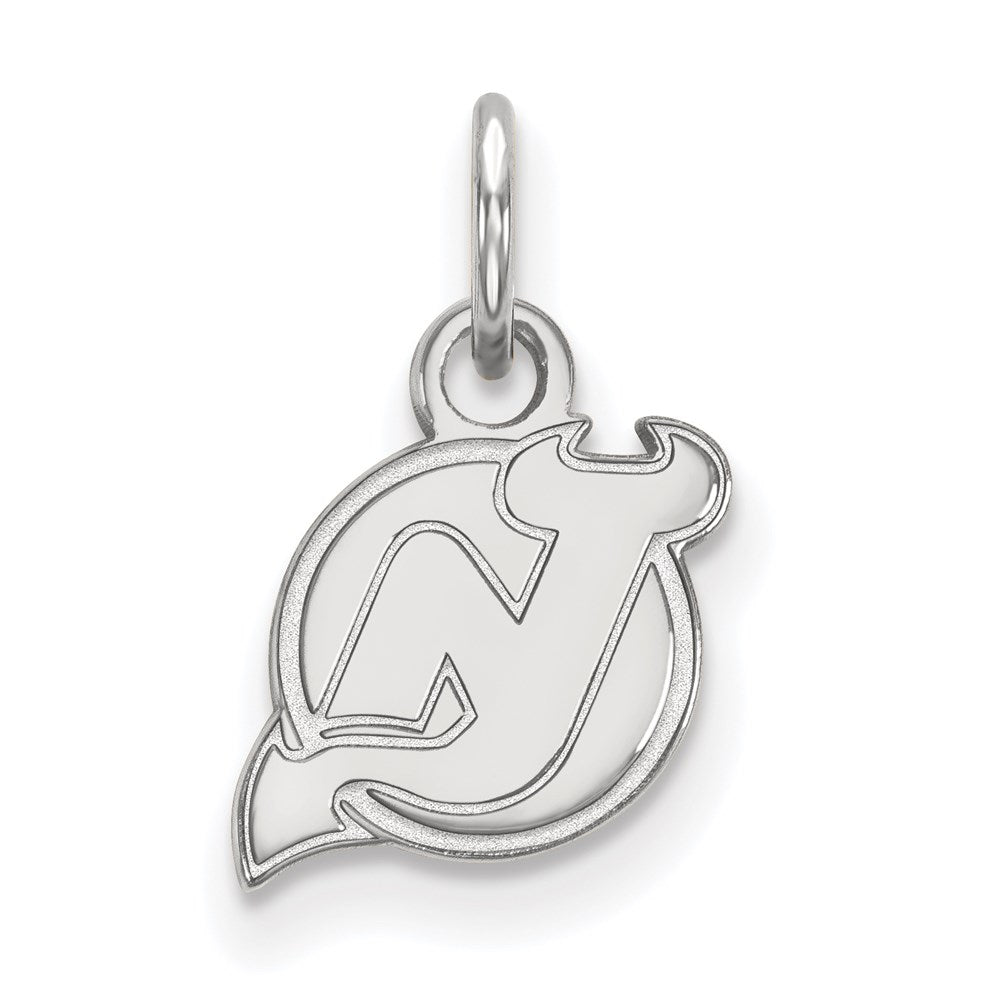 14k White Gold NHL LogoArt New Jersey Devils Extra Small Pendant
