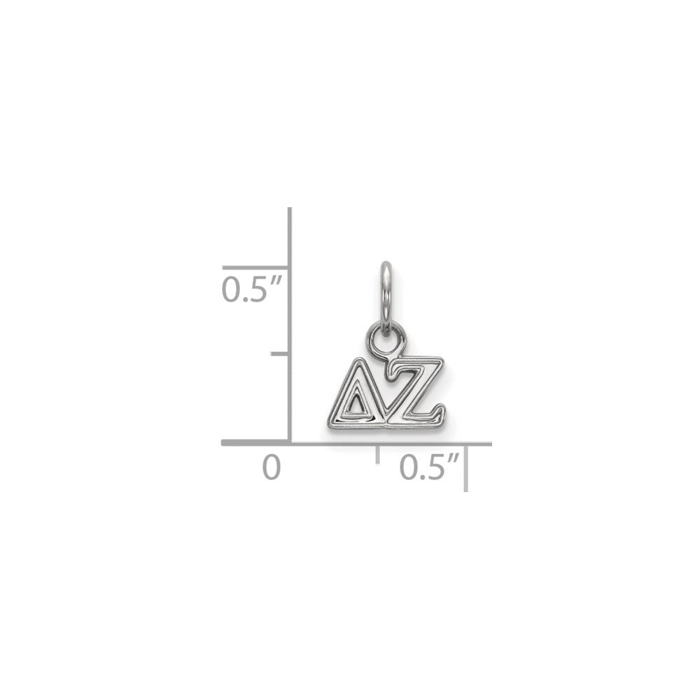 Sterling Silver Rhodium-plated LogoArt Delta Zeta Sorority Greek Letters Extra Small Pendant