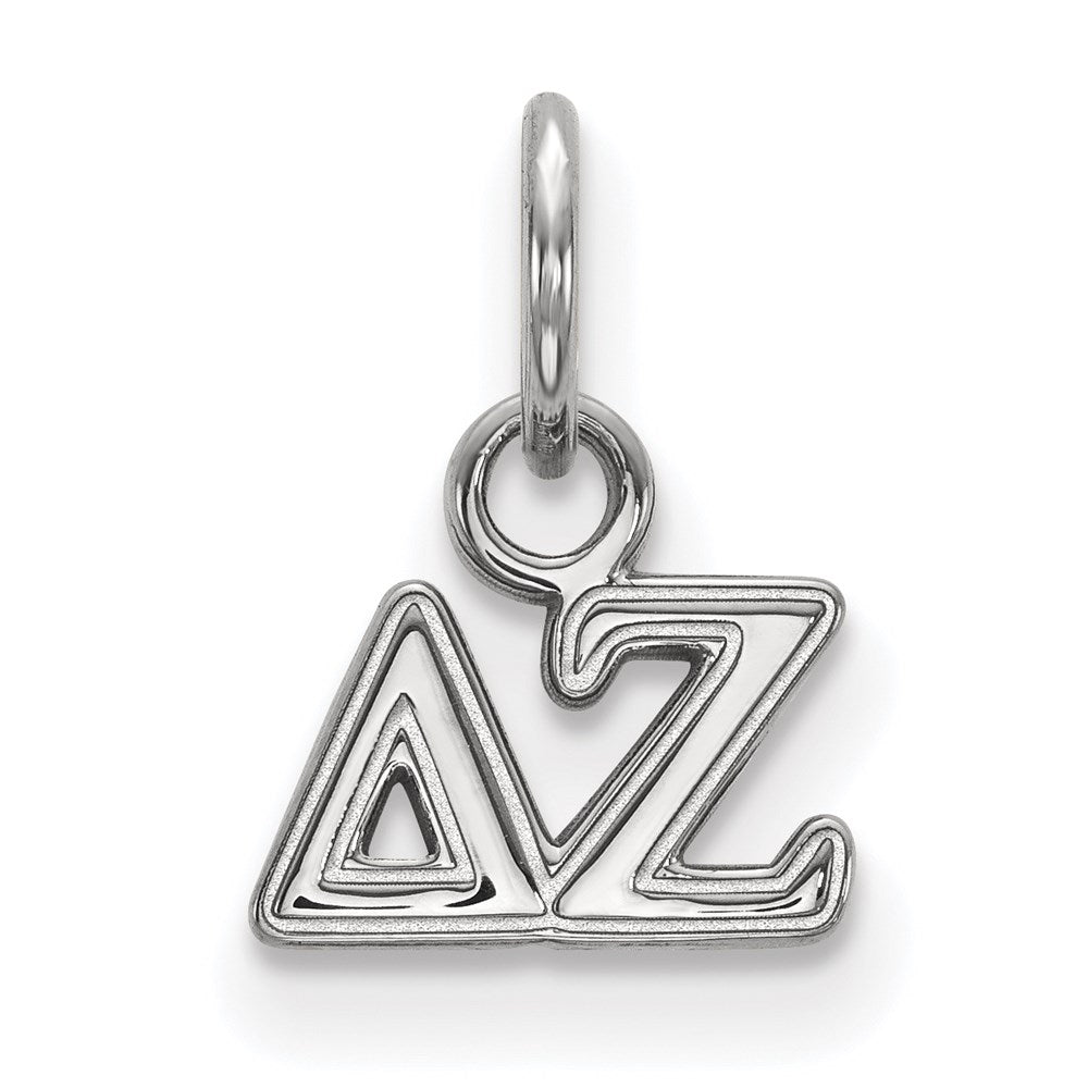 Sterling Silver Rhodium-plated LogoArt Delta Zeta Sorority Greek Letters Extra Small Pendant