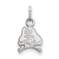 Sterling Silver Rhodium-plated LogoArt East Carolina University Pirate Extra Small Pendant