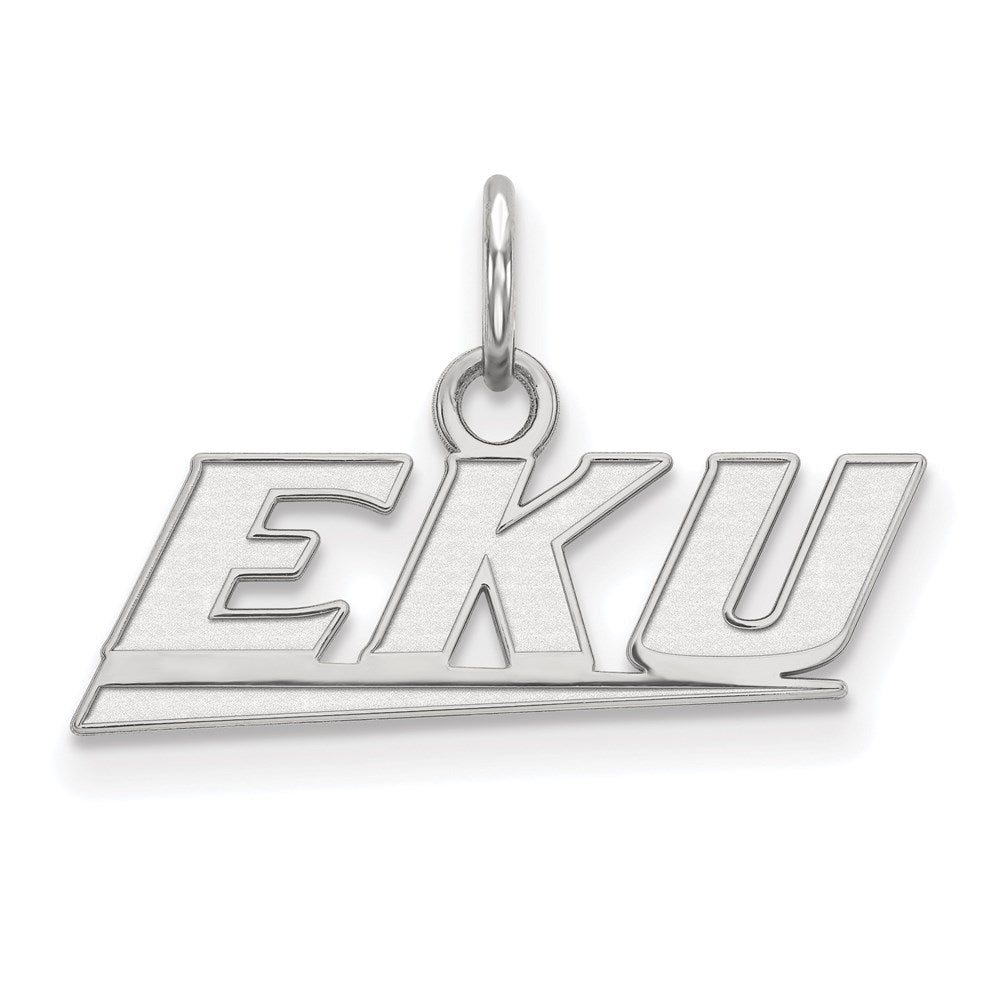 14k White Gold LogoArt Eastern Kentucky University E-K-U Extra Small Pendant