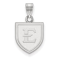 Sterling Silver Rhodium-plated LogoArt East Tennessee State University Letter E Shield Small Pendant