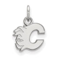 Sterling Silver Rhodium-plated NHL LogoArt Calgary Flames Letter C Extra Small Pendant