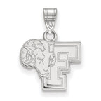 Sterling Silver Rhodium-plated LogoArt Fordham University Ram Small Pendant