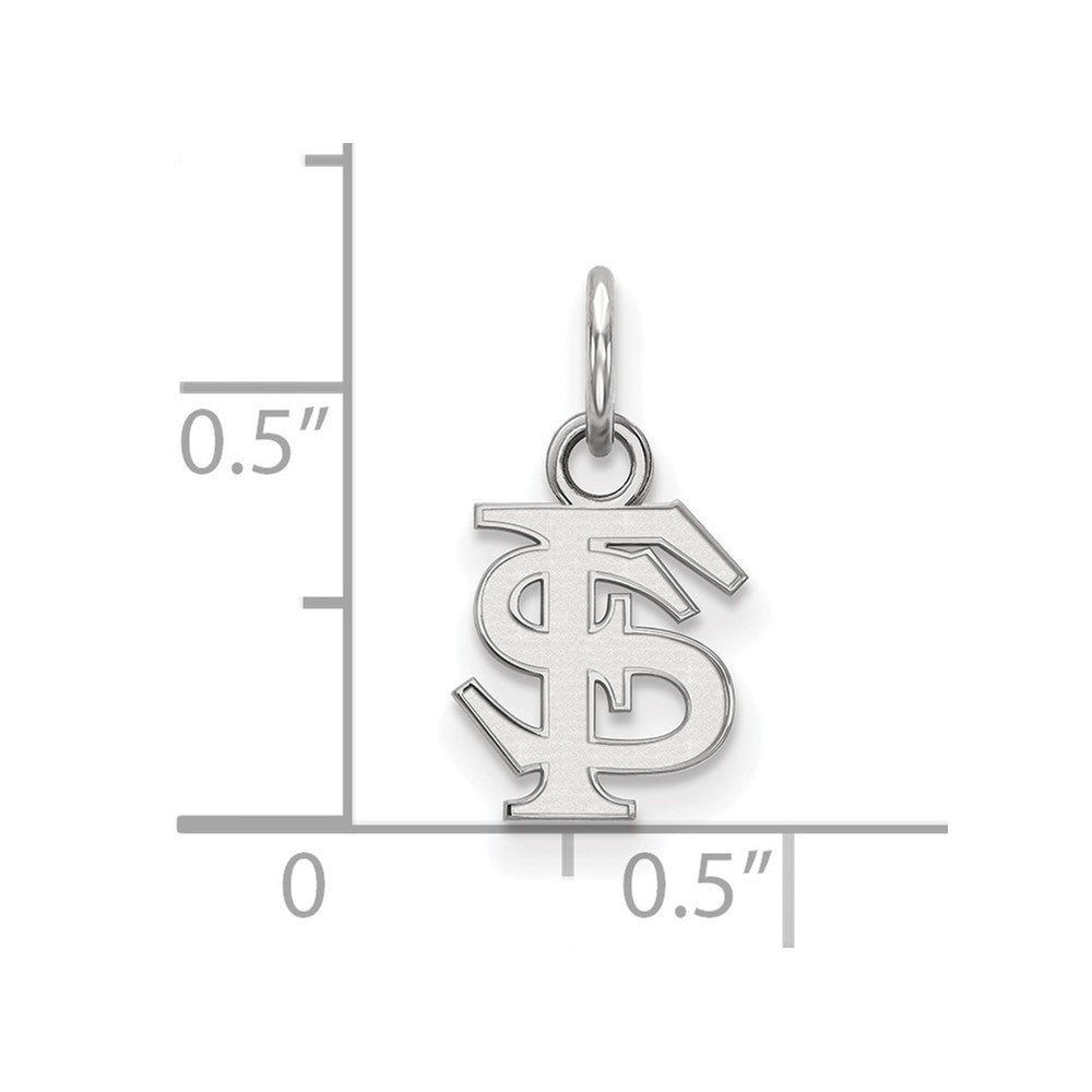 14k White Gold LogoArt Florida State University F-S Extra Small Pendant