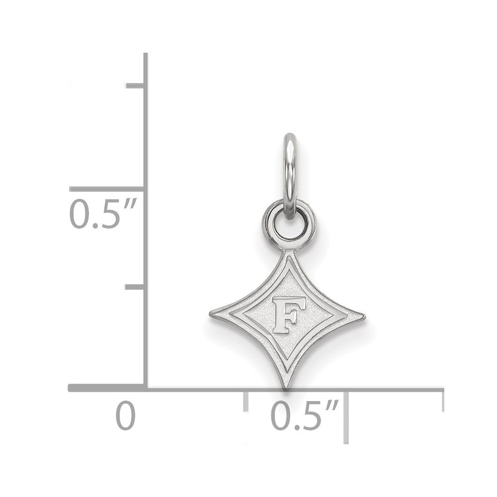 10k White Gold LogoArt Furman University Extra Small Pendant